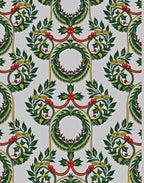 Gilded Holly Berry Wreath Border Rug