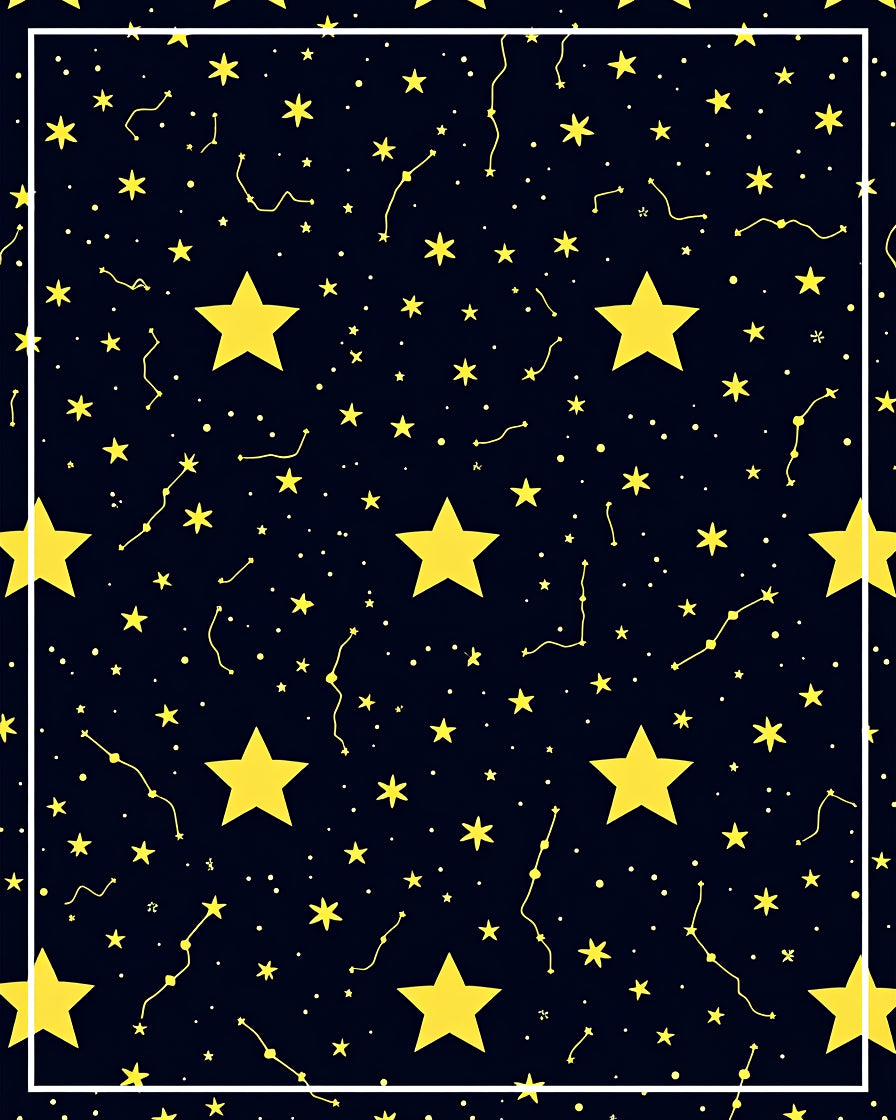 Cosmic Yellow Stars Night Sky Rug