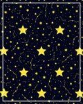 Cosmic Yellow Stars Night Sky Rug