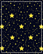 Cosmic Yellow Stars Night Sky Rug