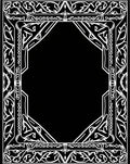 Ornate White Geometric Floral Frame Rug