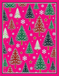 Vibrant Pink Evergreen Snowflake Medley Rug