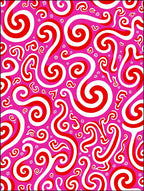 Pink Red Swirl Abstract Organic Rug