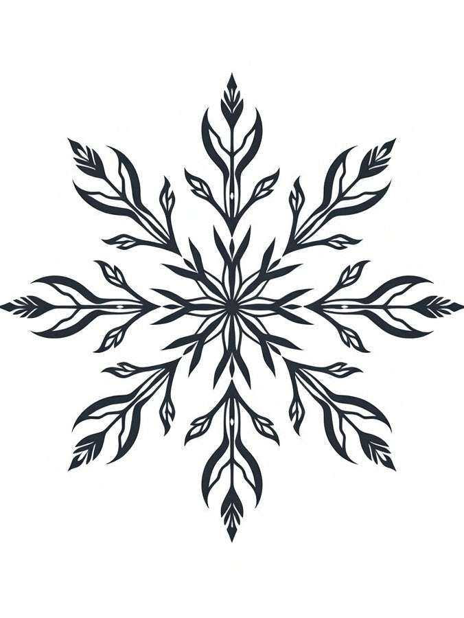 Dark Navy Floral Snowflake Symmetry Rug