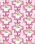 Ornate Pink Flower Blossom Motif Rug