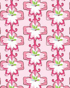 Ornate Pink Flower Blossom Motif Rug