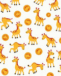 Playful Yellow Giraffe Round Accent Rug
