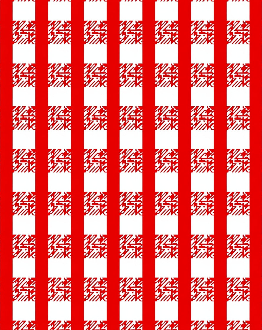 Bold Red Gingham Checkerboard Infill Rug