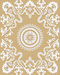 Ornate White Floral Lace Medallion Rug