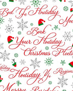Christmas script Red Snowflakes Hats Rug