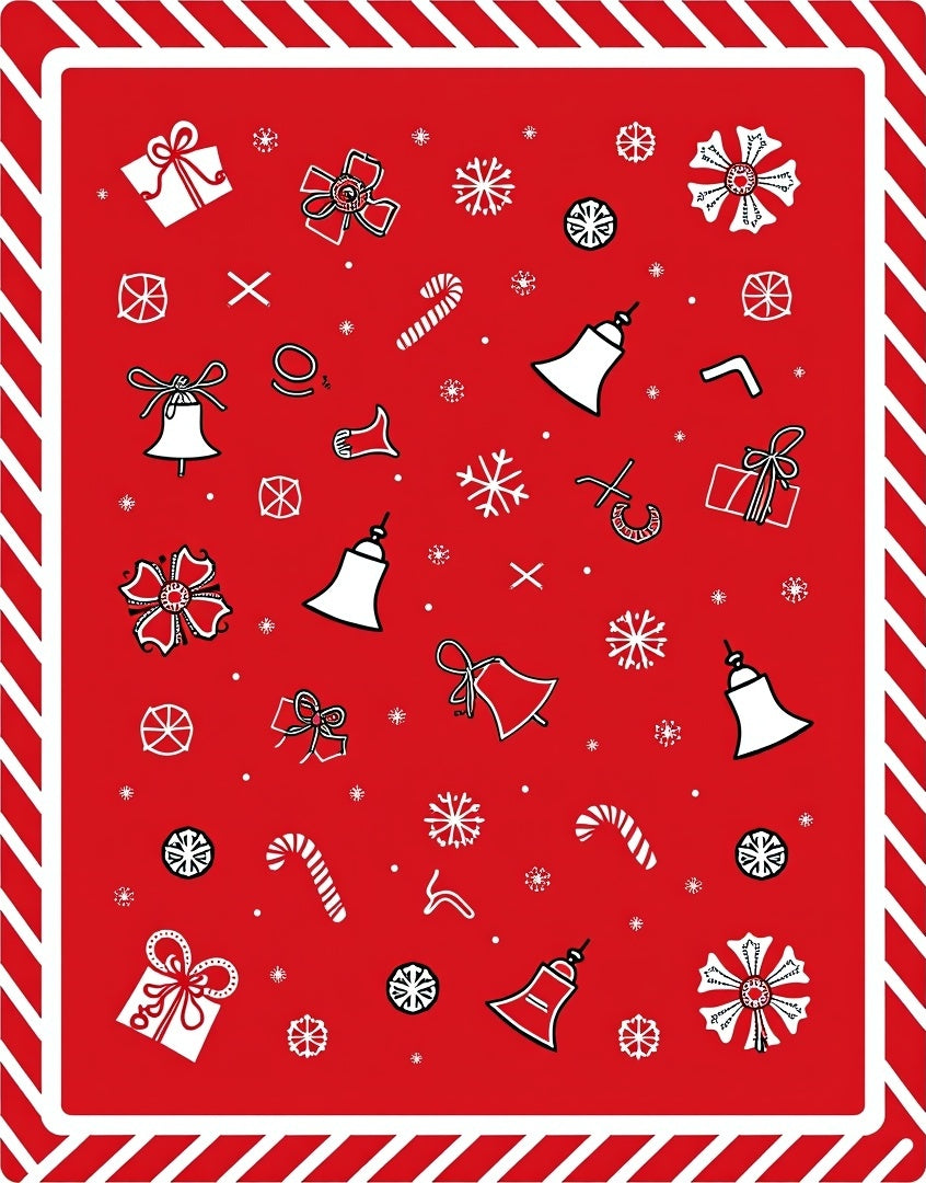 Red Christmas Icons Celebration Rug