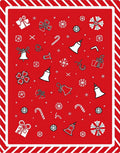 Red Christmas Icons Celebration Rug