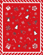 Red Christmas Icons Celebration Rug