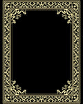 Golden Baroque Scroll Border Rug