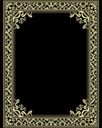 Golden Baroque Scroll Border Rug