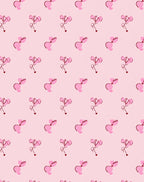 Pink Balloon Heart Line Art Rug