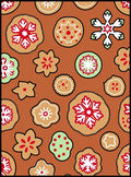 Warm Brown Festive Round Floral Rug