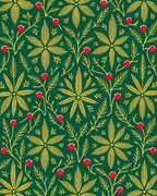 Green Golden Leaf Berry Sprig Rug