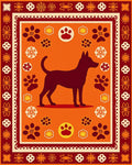 Crimson Dog Paw Floral Medallion Rug