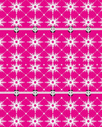 Vibrant Fuchsia Snowflake Grid Rug