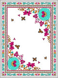 Whimsical Tropical Floral Butterfly Medallion Rug