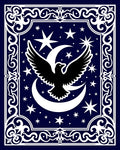 Midnight Eagle Crescent Moon Stars Rug