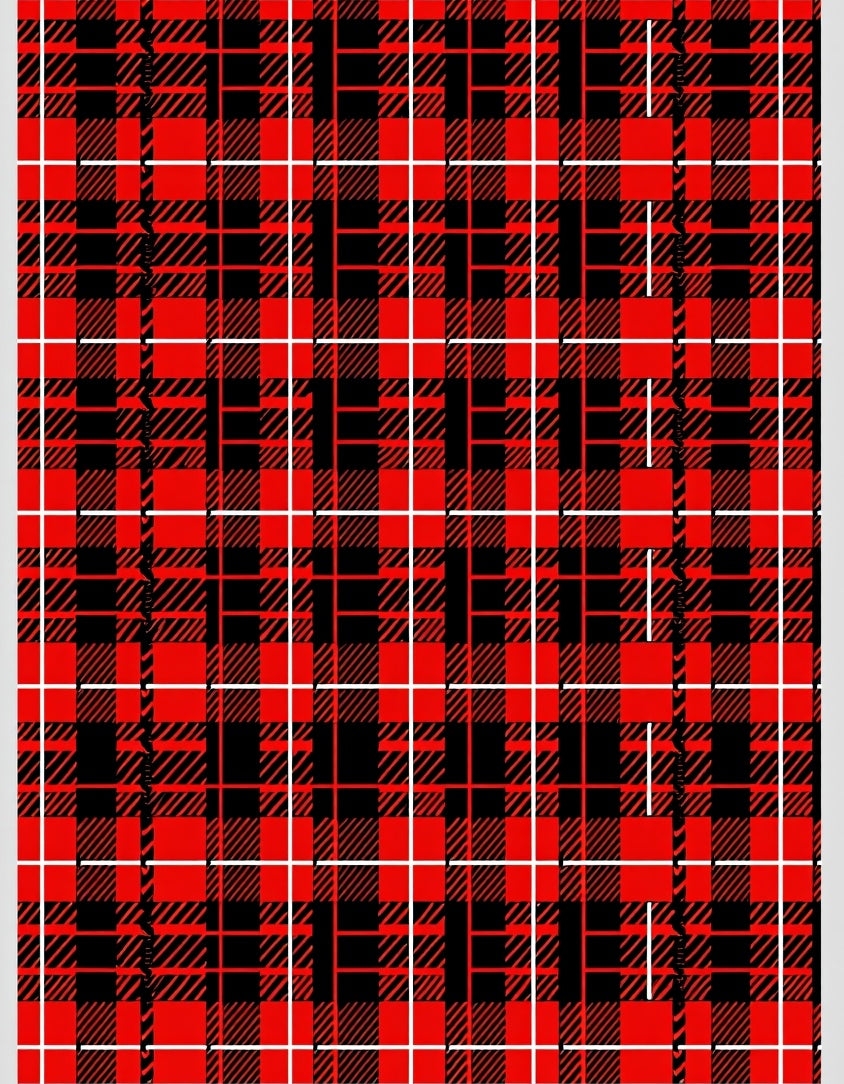 Bold Red Black Plaid Grid Rug