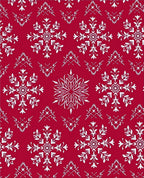 Crimson White Detailed Snowflake Rug