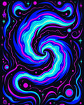 Cosmic Blue Pink Swirl Galaxy Rug