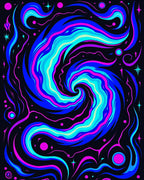 Cosmic Blue Pink Swirl Galaxy Rug