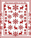 Red Reindeer Snowflake Classic Harmony Rug