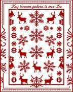 Red Reindeer Snowflake Classic Harmony Rug