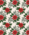 Red Poinsettia Floral Vine Rug