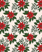 Red Poinsettia Floral Vine Rug