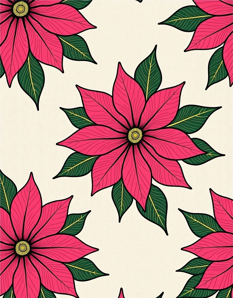 Radiant Pink Poinsettia Garden Rug