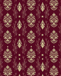 Crimson Golden Floral Sprig Medallion Rug
