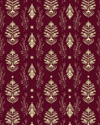 Crimson Golden Floral Sprig Medallion Rug
