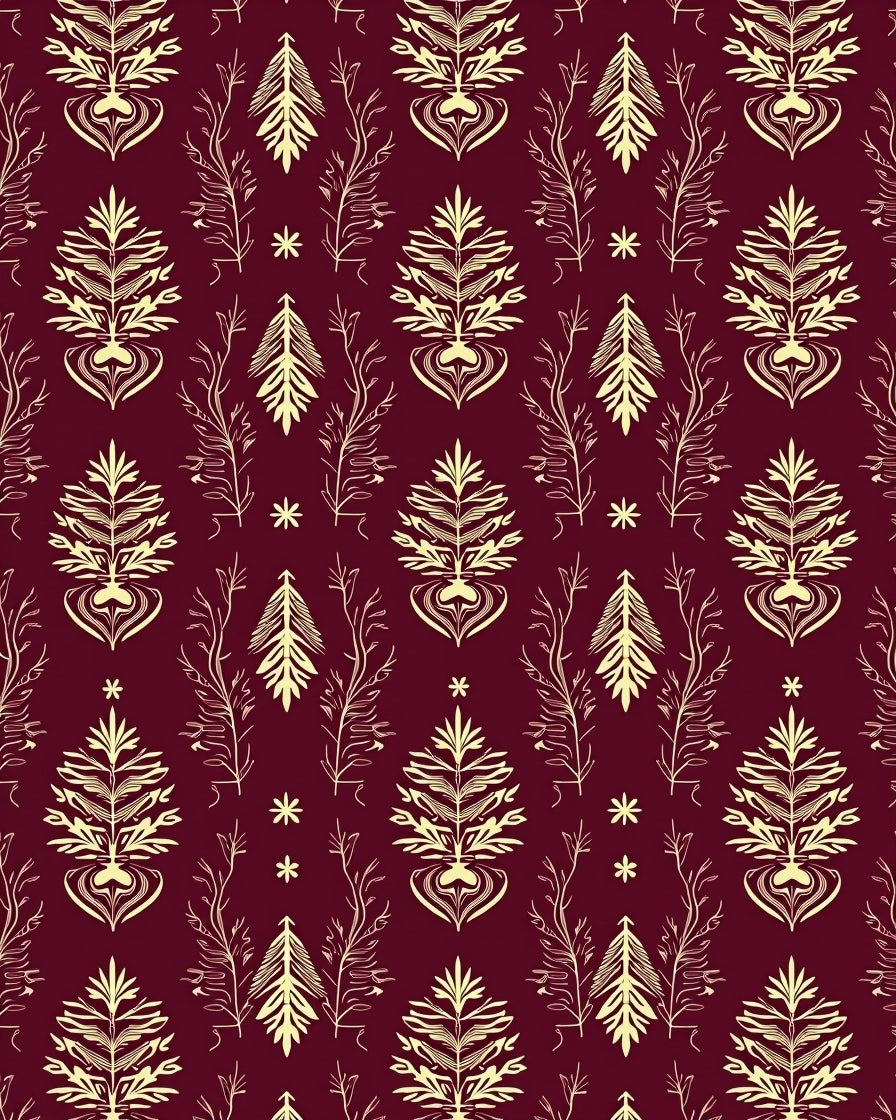 Crimson Golden Floral Sprig Medallion Rug