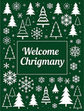White Winter Holiday Trees Snowflake Rug