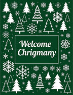 White Winter Holiday Trees Snowflake Rug
