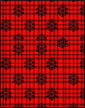 Red Black Plaid Snowflake Scatter Rug