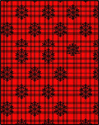 Red Black Plaid Snowflake Scatter Rug