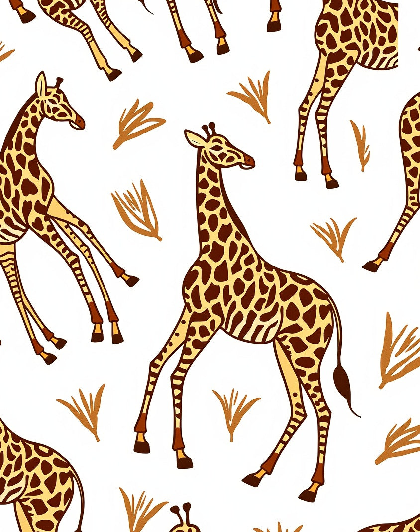 Whimsical Giraffe Safari Grass Rug