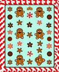 Gingerbread Men Red White Candy Cane Rug