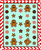 Gingerbread Men Red White Candy Cane Rug