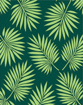Verdant Palm Fronds Repeating Field Rug