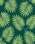 Verdant Palm Fronds Repeating Field Rug