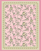 Pink Floral Vine Garden Rug