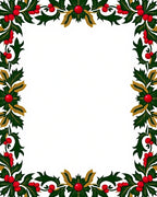Festive Red Berry Holly Garland Rug