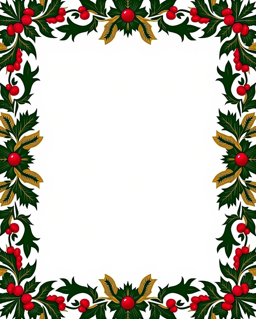 Festive Red Berry Holly Garland Rug